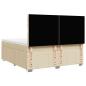Preview: Boxspringbett mit Matratze Creme 200x200 cm Stoff