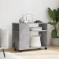 Preview: Beistelltisch mit Rollen Betongrau 70x35x60 cm Holzwerkstoff