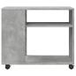 Preview: Beistelltisch mit Rollen Betongrau 70x35x60 cm Holzwerkstoff