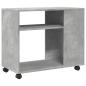 Preview: Beistelltisch mit Rollen Betongrau 70x35x60 cm Holzwerkstoff