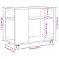 Preview: Beistelltisch mit Rollen Betongrau 70x35x60 cm Holzwerkstoff