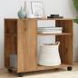 Preview: ARDEBO.de - Beistelltisch mit Rollen Artisan-Eiche 70x35x60cm Holzwerkstoff