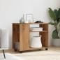 Preview: Beistelltisch mit Rollen Artisan-Eiche 70x35x60cm Holzwerkstoff