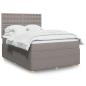 Preview: ARDEBO.de - Boxspringbett mit Matratze Taupe 140x190 cm Stoff