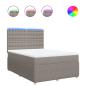 Preview: Boxspringbett mit Matratze Taupe 140x190 cm Stoff
