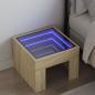 Preview: ARDEBO.de - Nachttisch mit Infinity-LED Sonoma-Eiche 40x40x30 cm