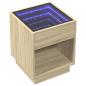 Preview: Nachttisch mit Infinity-LED Sonoma-Eiche 40x40x50 cm