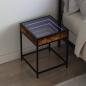 Preview: ARDEBO.de - Nachttisch mit Infinity-LED Räuchereiche 40x40x51 cm