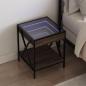 Preview: ARDEBO.de - Nachttisch mit Infinity-LED Braun Eichen-Optik 40x40x49 cm