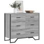 Preview: ARDEBO.de - Kommode Grau Sonoma 91x35,5x74,5 cm Holzwerkstoff