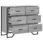 Preview: Kommode Grau Sonoma 91x35,5x74,5 cm Holzwerkstoff
