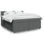 Preview: ARDEBO.de - Boxspringbett mit Matratze Dunkelgrau 180x200 cm Stoff