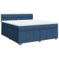 Preview: Boxspringbett mit Matratze Blau 180x200 cm Stoff