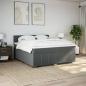 Preview: Boxspringbett mit Matratze Dunkelgrau 200x200 cm Stoff