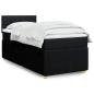 Preview: ARDEBO.de - Boxspringbett mit Matratze Schwarz 80x200 cm Stoff