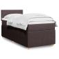 Preview: ARDEBO.de - Boxspringbett mit Matratze Dunkelbraun 90x200 cm Stoff