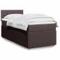 Preview: ARDEBO.de - Boxspringbett mit Matratze Dunkelbraun 90x200 cm Stoff