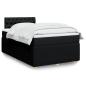 Preview: ARDEBO.de - Boxspringbett mit Matratze Schwarz 120x190 cm Stoff