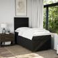 Preview: ARDEBO.de - Boxspringbett mit Matratze Schwarz 100x200 cm Stoff