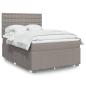 Preview: ARDEBO.de - Boxspringbett mit Matratze Taupe 160x200 cm Stoff
