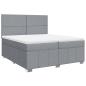 Preview: Boxspringbett mit Matratze Hellgrau 200x200 cm Stoff