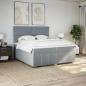 Preview: Boxspringbett mit Matratze Hellgrau 200x200 cm Stoff