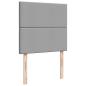 Preview: ARDEBO.de - Boxspringbett mit Matratze Hellgrau 100x200 cm Stoff