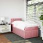 Preview: Boxspringbett mit Matratze Rosa 100x200 cm Samt