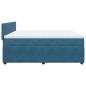 Preview: Boxspringbett mit Matratze Blau 180x200 cm Samt