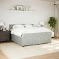 Preview: Boxspringbett mit Matratze Hellgrau 180x200 cm Samt