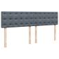 Preview: ARDEBO.de - Boxspringbett mit Matratze Dunkelgrau 180x200 cm Samt