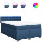 Preview: Boxspringbett mit Matratze Blau 160x200 cm Stoff