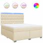 Preview: Boxspringbett mit Matratze Creme 180x200 cm Stoff