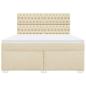Preview: Boxspringbett mit Matratze Creme 180x200 cm Stoff