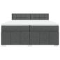 Preview: Boxspringbett mit Matratze Dunkelgrau 200x200 cm Stoff