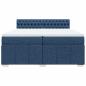 Preview: Boxspringbett mit Matratze Blau 200x200 cm Stoff