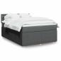Preview: ARDEBO.de - Boxspringbett mit Matratze Dunkelgrau 160x200 cm Stoff