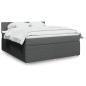 Preview: ARDEBO.de - Boxspringbett mit Matratze Dunkelgrau 180x200 cm Stoff