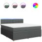 Preview: Boxspringbett mit Matratze Dunkelgrau 180x200 cm Stoff