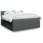 Preview: ARDEBO.de - Boxspringbett mit Matratze Dunkelgrau 180x200 cm Stoff
