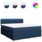 Preview: Boxspringbett mit Matratze Blau 180x200 cm Stoff