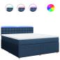 Preview: Boxspringbett mit Matratze Blau 180x200 cm Stoff