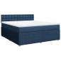 Preview: Boxspringbett mit Matratze Blau 180x200 cm Stoff