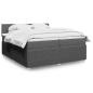Preview: ARDEBO.de - Boxspringbett mit Matratze Dunkelgrau 200x200 cm Stoff