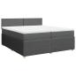 Preview: Boxspringbett mit Matratze Dunkelgrau 200x200 cm Stoff