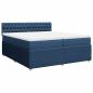 Preview: Boxspringbett mit Matratze Blau 200x200 cm Stoff