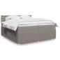 Preview: ARDEBO.de - Boxspringbett mit Matratze Taupe 200x200 cm Stoff