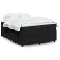 Preview: ARDEBO.de - Boxspringbett mit Matratze Schwarz 140x190 cm Samt