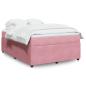 Preview: ARDEBO.de - Boxspringbett mit Matratze Rosa 140x200 cm Samt