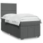 Preview: ARDEBO.de - Boxspringbett mit Matratze Dunkelgrau 90x190 cm Stoff
